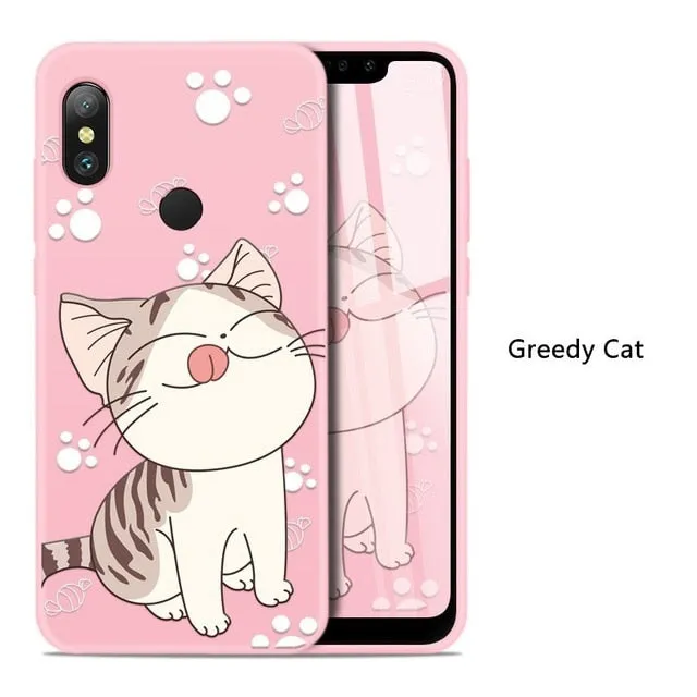 Silicone Case For Xiaomi Redmi Note 6 Pro Cute Full Case For Xiaomi Redmi Note 5 7 6A Mi A2 Lite Shockproof Bumper Coques Funda