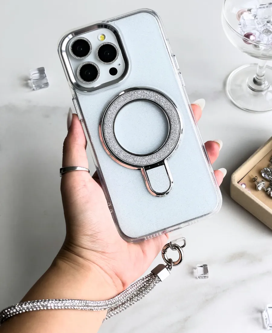 Silver Sparkle Ring MagSafe Phone Case