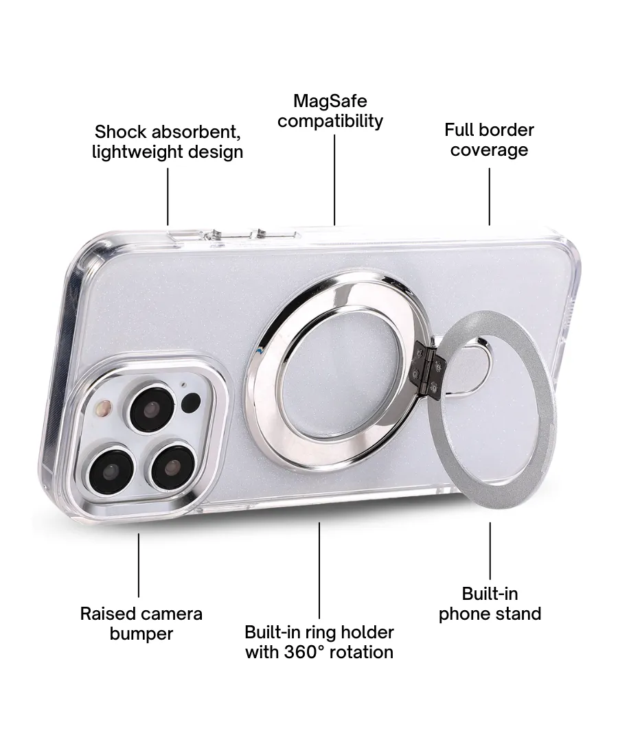 Silver Sparkle Ring MagSafe Phone Case