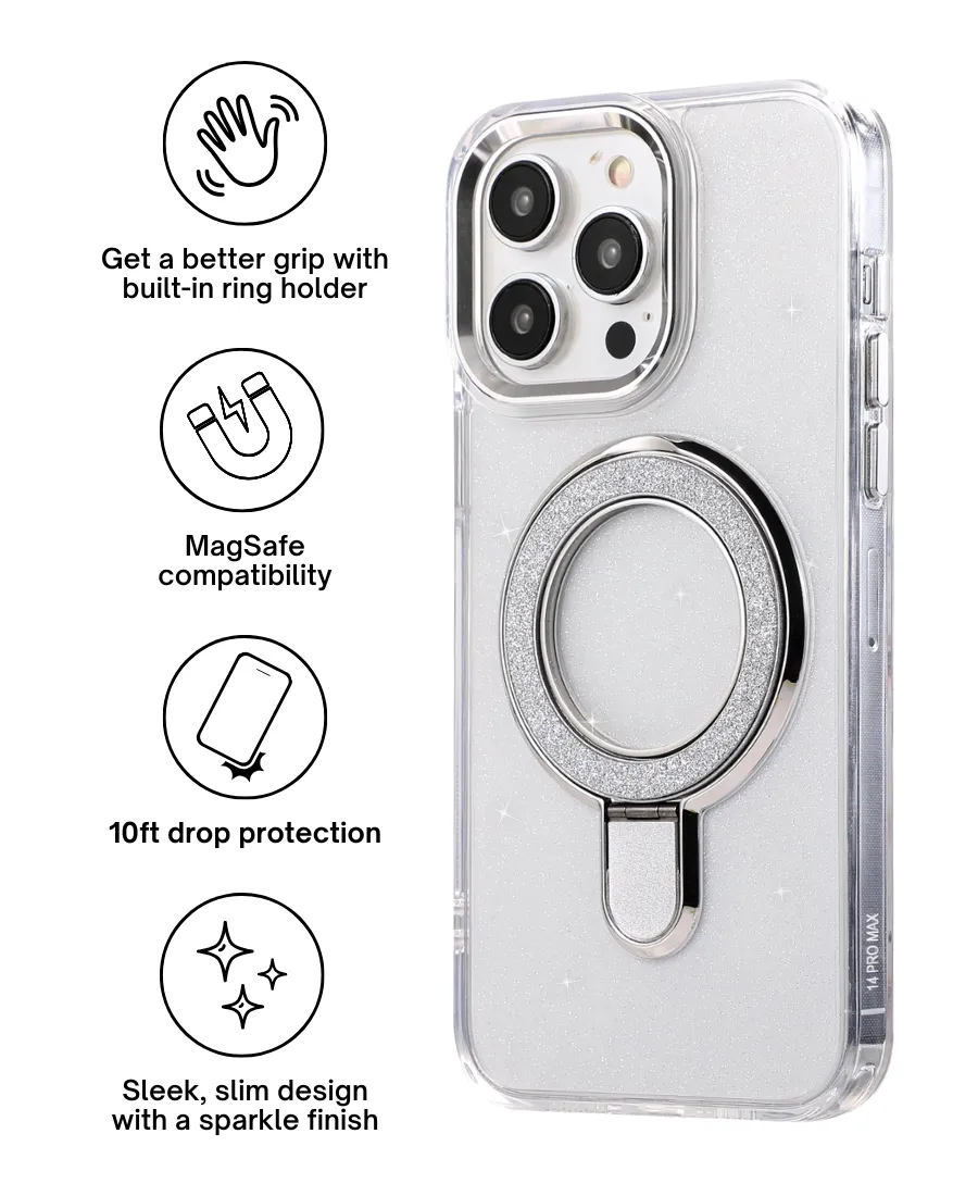 Silver Sparkle Ring MagSafe Phone Case