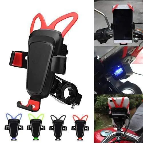 Universal USB Charge Anti-slip Motorcycle Handlebar Holder Stand for iPhone Xiaomi Mobile Phone