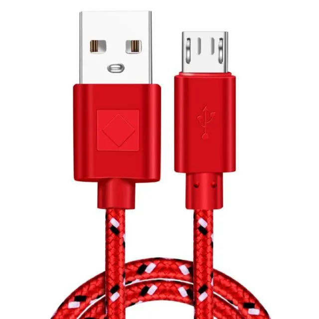 USB Braided Data  Cable For Xiaomi Huawei Samsung HTC LG