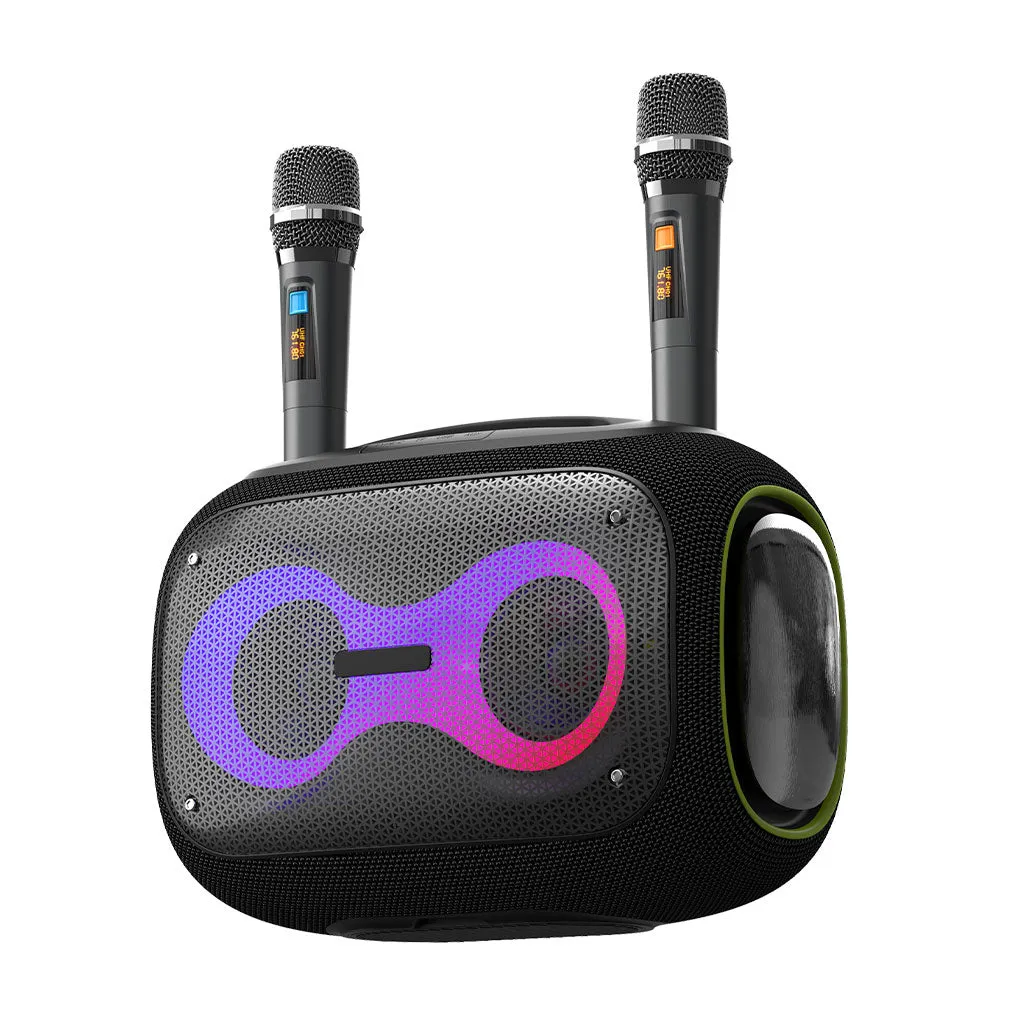 Worryfree WPB2 Party Box Wireless Bluetooth Speaker With Two Microphones & Tripod - Black