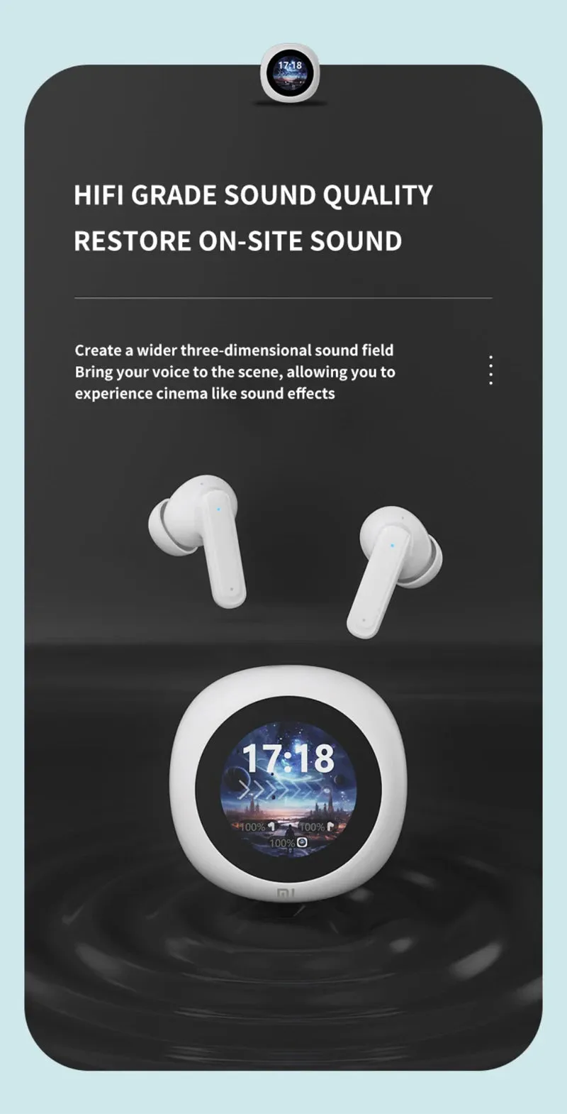 Xiaomi A18 Pro BluetoothHeadset Touch Screen Control Hifi Sound Sports Waterproof Headset Long Battery Life Bluetooth Earbuds