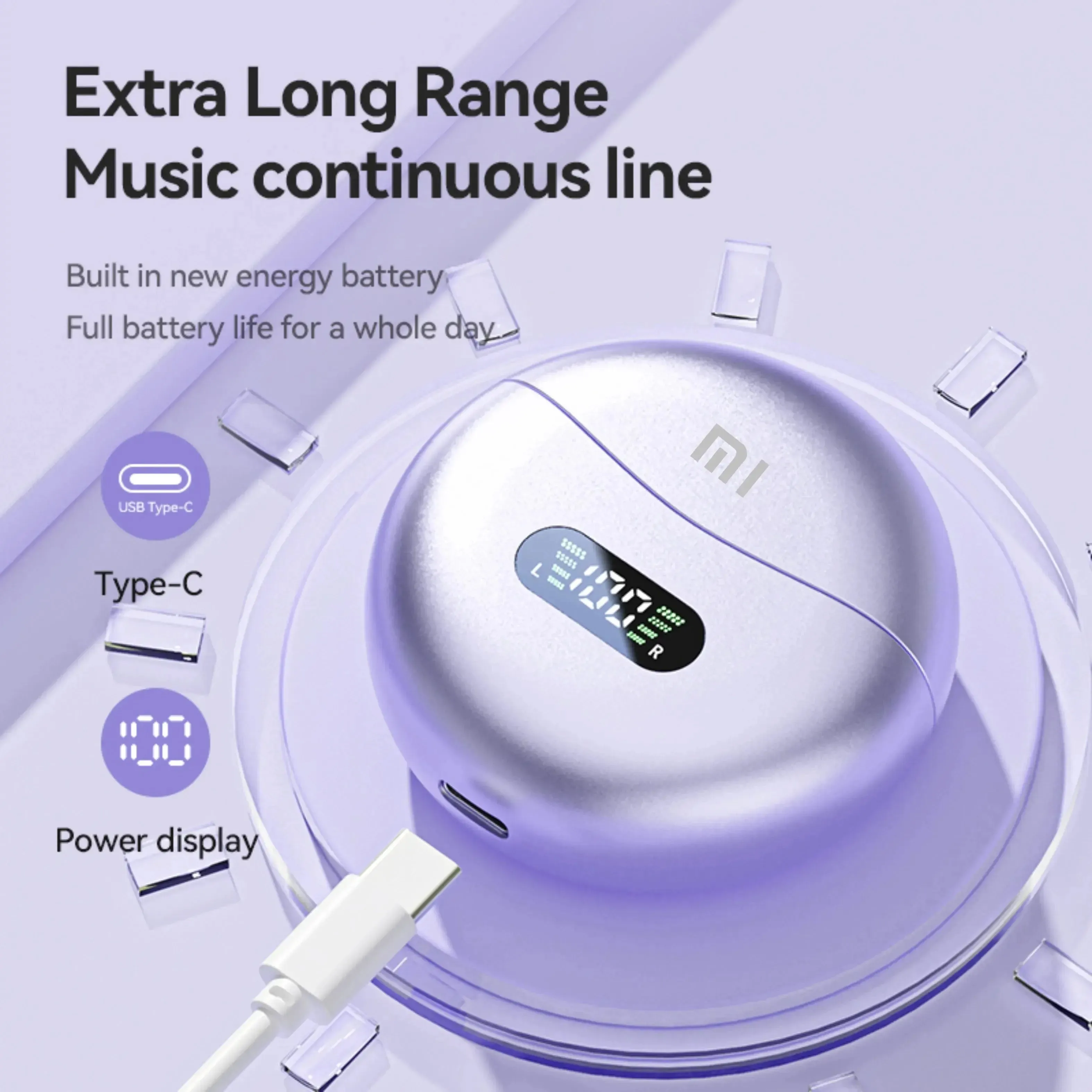 Xiaomi M79 Clip-on Earbuds Led Bluetooth 5.4 360° Clip-on Sports Wireless Earphones Ultra-Long Battery Life Not In-ear Ear Hook