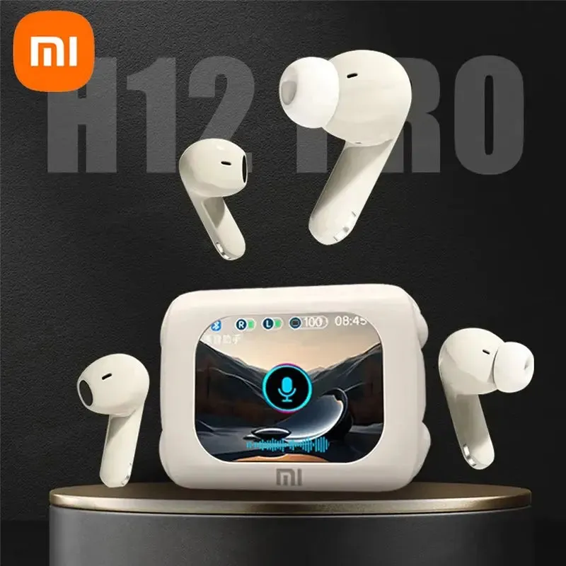 XIAOMI New H12 Pro Wireless Earphone Dual Earbuds Touch Screen Headset ANC ENC Noise Cancelling In Ear Bluetooth5.4 Headphone