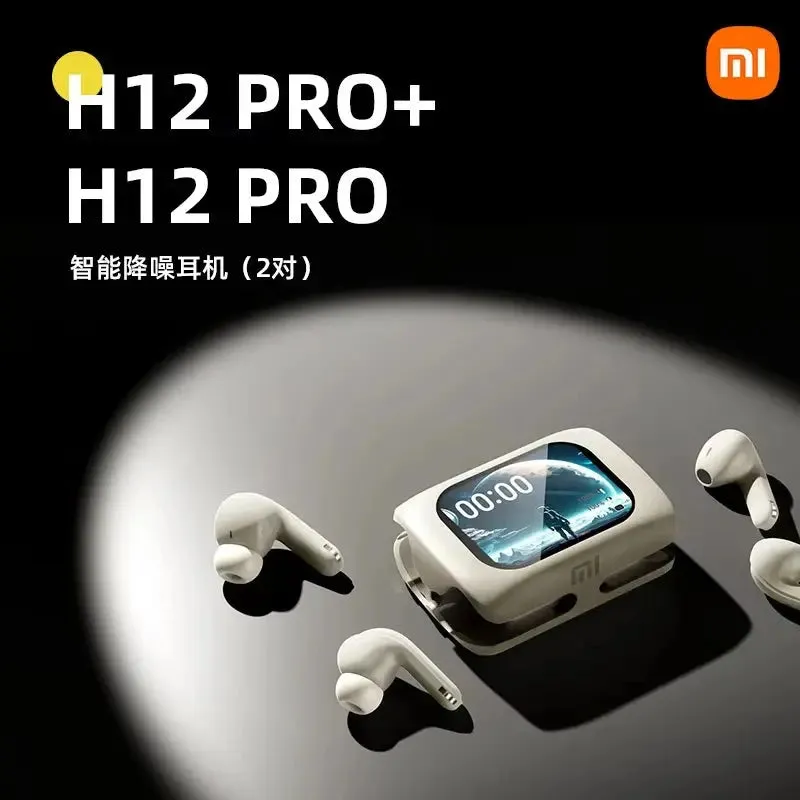 XIAOMI New H12 Pro Wireless Earphone Dual Earbuds Touch Screen Headset ANC ENC Noise Cancelling In Ear Bluetooth5.4 Headphone