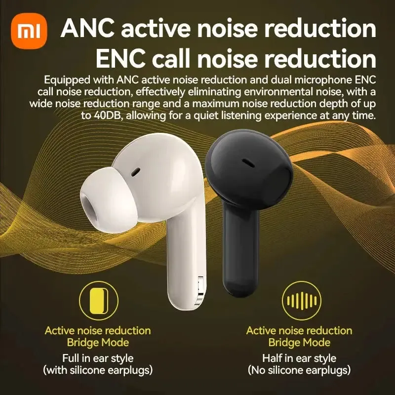 XIAOMI New H12 Pro Wireless Earphone Dual Earbuds Touch Screen Headset ANC ENC Noise Cancelling In Ear Bluetooth5.4 Headphone