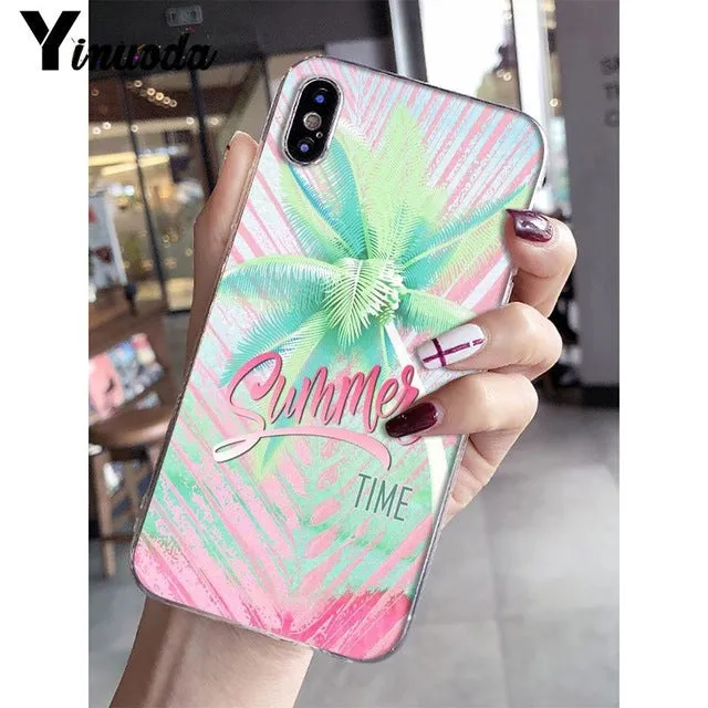 Yinuoda Cool in summer Soft Silicone Transparent Phone Case for iPhone 5 5Sx 6 7 7plus 8 8Plus X XS MAX XR