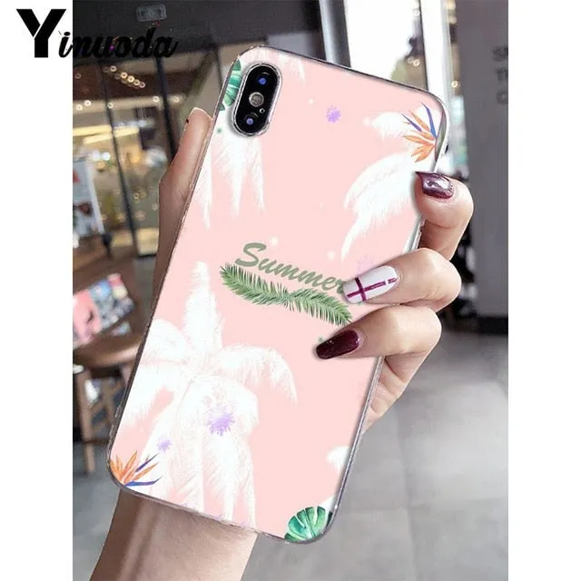 Yinuoda Cool in summer Soft Silicone Transparent Phone Case for iPhone 5 5Sx 6 7 7plus 8 8Plus X XS MAX XR